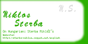 miklos sterba business card